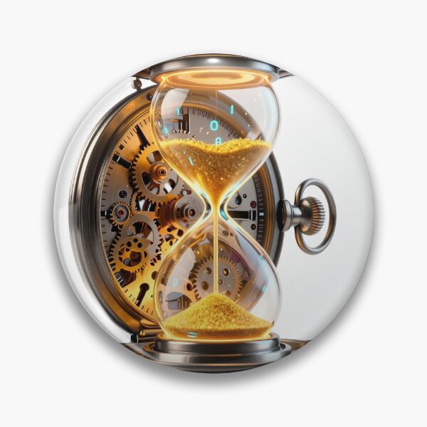 Item preview, The Chrono-Core - Time Dilation & Neon Hourglass Art designed and sold by Chrome cinematic.