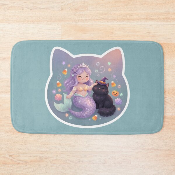 Item preview, Mermaid and Cat Halloween Charm designed and sold by Roanemermaid.