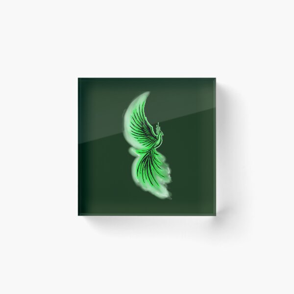 Item preview, Green Flame Phoenix - Emerald Mystical Firebird Art designed and sold by URSM.