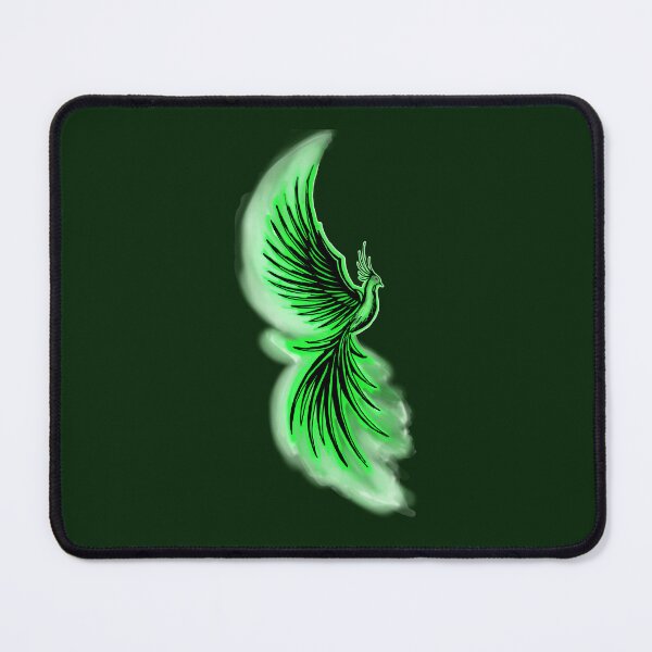 Item preview, Green Flame Phoenix - Emerald Mystical Firebird Art designed and sold by URSM.