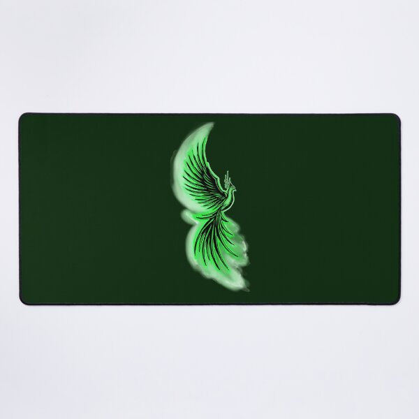 Item preview, Green Flame Phoenix - Emerald Mystical Firebird Art designed and sold by URSM.
