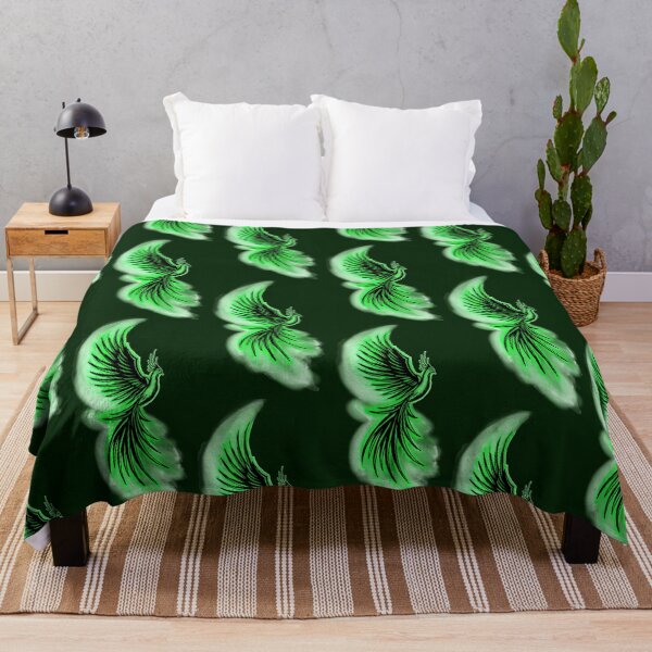 Item preview, Green Flame Phoenix - Emerald Mystical Firebird Art designed and sold by URSM.