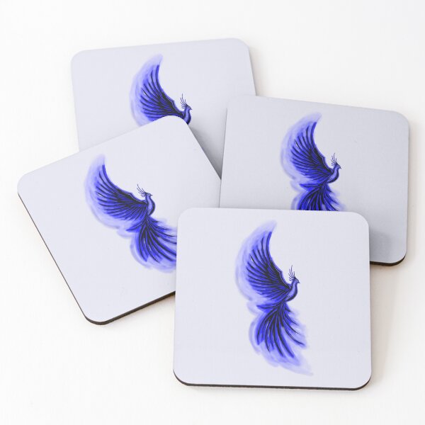 Item preview, Dark Blue Flame Phoenix - Indigo Mystical Firebird Art designed and sold by URSM.