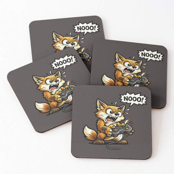 Item preview, Funny Gamer Fox Saying "Nooo!" Cute Gaming Cartoon Sticker Design designed and sold by Moonveil_Studio.