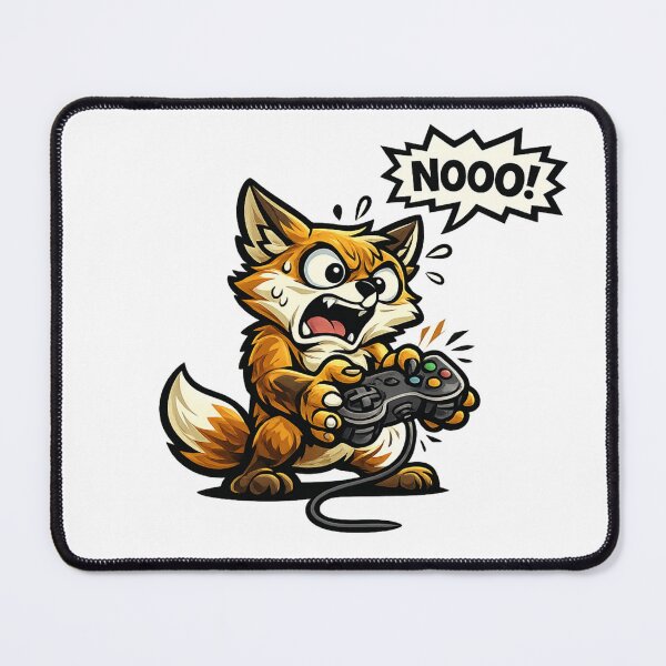 Item preview, Funny Gamer Fox Saying "Nooo!" Cute Gaming Cartoon Sticker Design designed and sold by Moonveil_Studio.