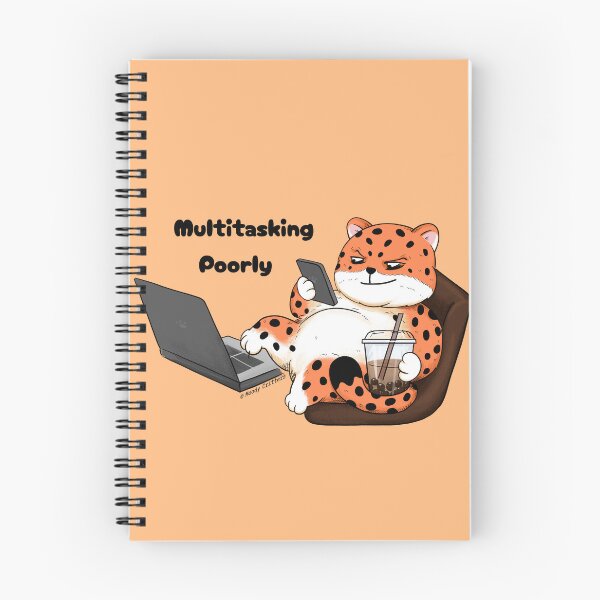 Item preview, Multitasking Poorly Funny Cheetah Office Meme designed and sold by Moody Critters.