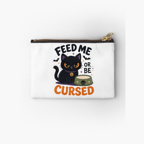 Item preview, Feed Me Or Be Cursed Cute Funny Halloween Black Cat Spooky Gift designed and sold by journeyengine.