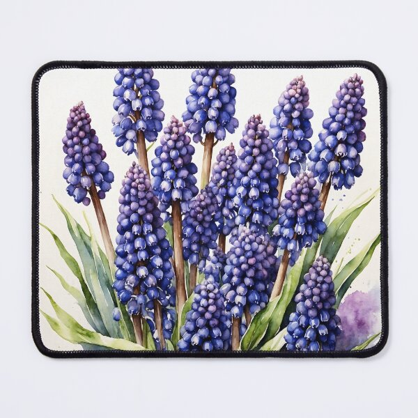 Item preview, Muscari Grape Hyacinth Watercolor Painting designed and sold by RawNaturePrints.