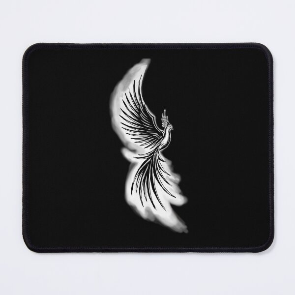 Item preview, White Smoke Phoenix - Minimalist Firebird Tattoo Art designed and sold by URSM.