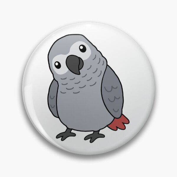 Item preview, Cute Chubby African Grey Parrot designed and sold by Doodlywood.