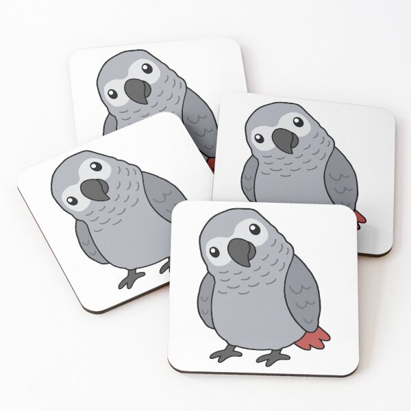 Item preview, Cute Chubby African Grey Parrot designed and sold by Doodlywood.