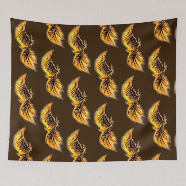 Item preview, Orange Flame Phoenix - Classic Mystical Firebird Art designed and sold by URSM.