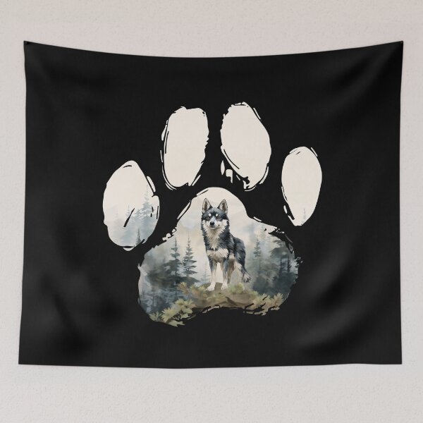 Item preview, Funny Alaskan Klee Kai Paw Foggy Mountain Tree Mom Dad Kids designed and sold by rafaeltto.