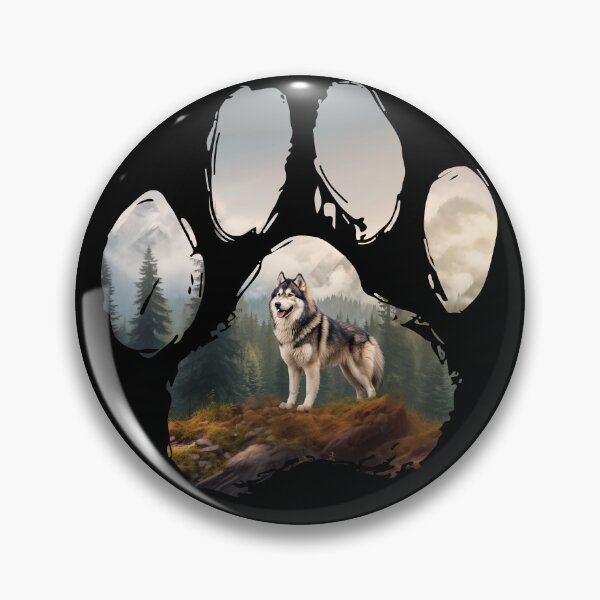Item preview, Funny Alaskan Malamute Paw Foggy Mountain Tree Mom Dad Kids designed and sold by rafaeltto.