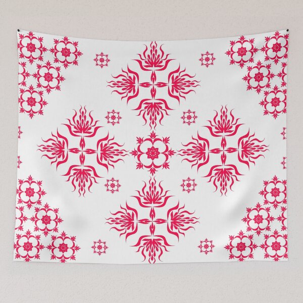 Item preview, Modern Ethnic Floral Ornament Pattern with Decorative Border and Symmetrical Motifs designed and sold by Ei-Ei.