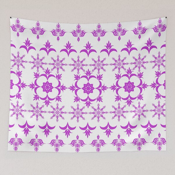 Item preview, Purple Geometric Damask Floral Pattern with Decorative Borders and Ornamental Motifs designed and sold by Ei-Ei.