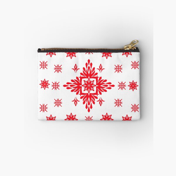 Item preview, Red Ornamental Floral Pattern with Central Damask Lotus Motif and Symmetrical Flowers designed and sold by Ei-Ei.