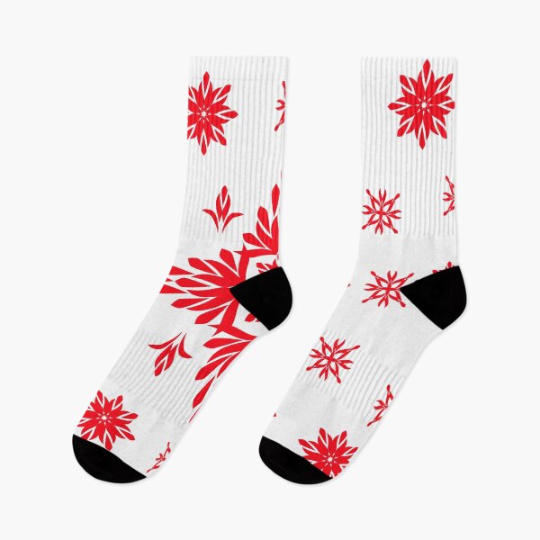 Item preview, Red Ornamental Floral Pattern with Central Damask Lotus Motif and Symmetrical Flowers designed and sold by Ei-Ei.