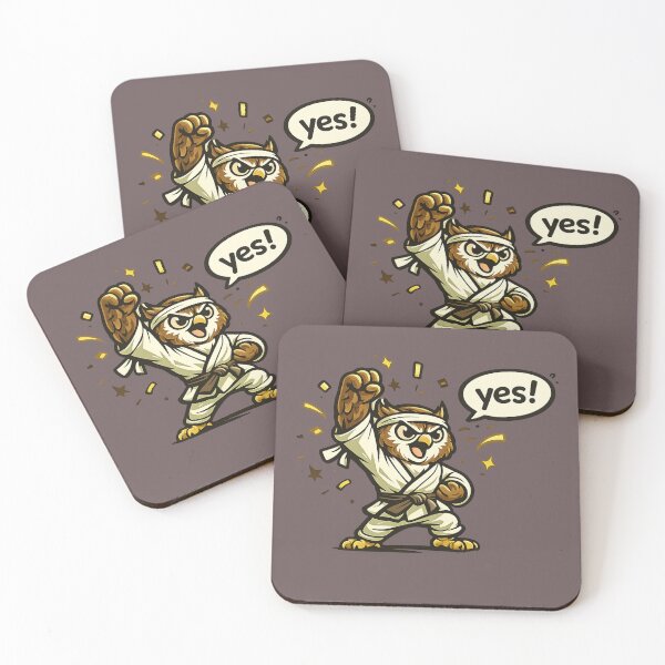 Item preview, Title: Cute Karate Owl Saying "Yes!" Funny Martial Arts Cartoon Sticker designed and sold by Gremlin Hours.