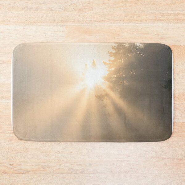 Item preview, Mystical misty forest: Golden rays of light over the lake designed and sold by VoidVeilStudio.