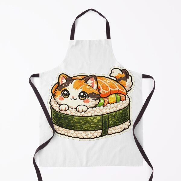 Item preview, Kawaii Sushi Cat | Cute Salmon Sushi Kitty Sticker designed and sold by woowstore.