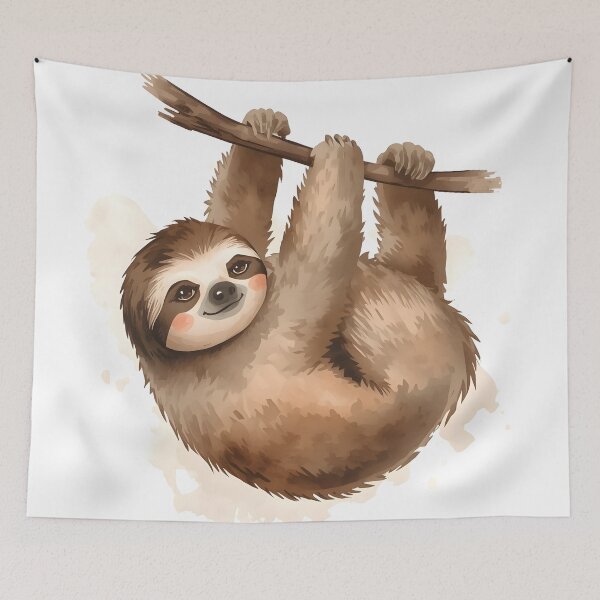Item preview, Sloth Watercolor Painting designed and sold by RawNaturePrints.