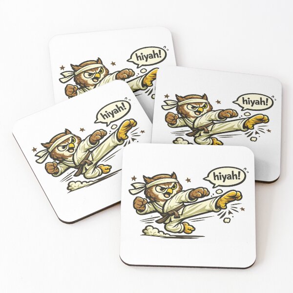 Item preview, Cute Karate Owl Saying "Hiyah!" Funny Martial Arts Kick Sticker designed and sold by Gremlin Hours.