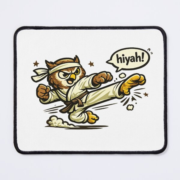 Item preview, Cute Karate Owl Saying "Hiyah!" Funny Martial Arts Kick Sticker designed and sold by Gremlin Hours.