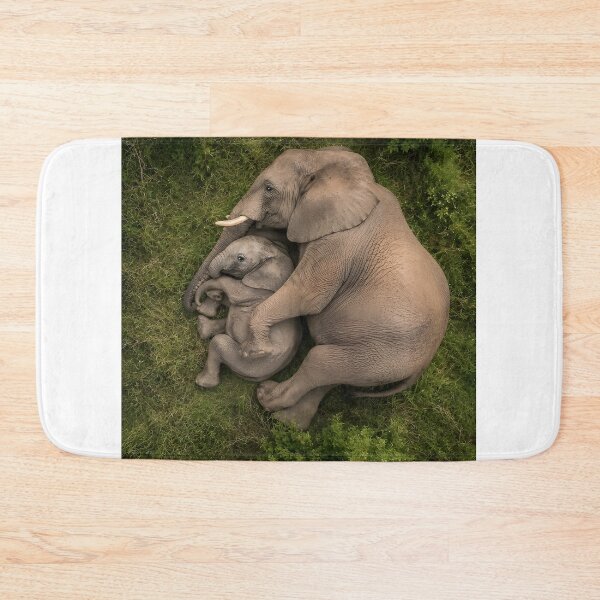 Item preview, Elephant mother with baby in the green forest designed and sold by Fotografin1981.
