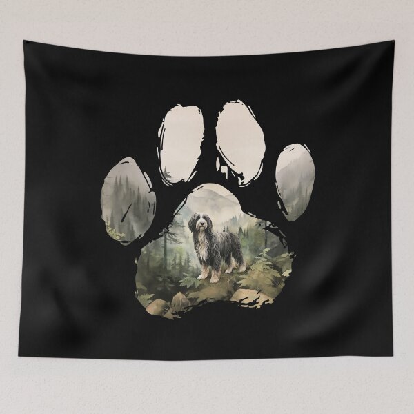 Item preview, Funny Bearded Collie Paw Foggy Mountain Tree Mom Dad Kids designed and sold by rafaeltto.