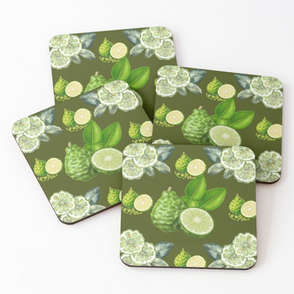 Item preview, Earthy Olive Green Kaffir Lime Botanical Pattern designed and sold by ​Jyoti Digital Artist.