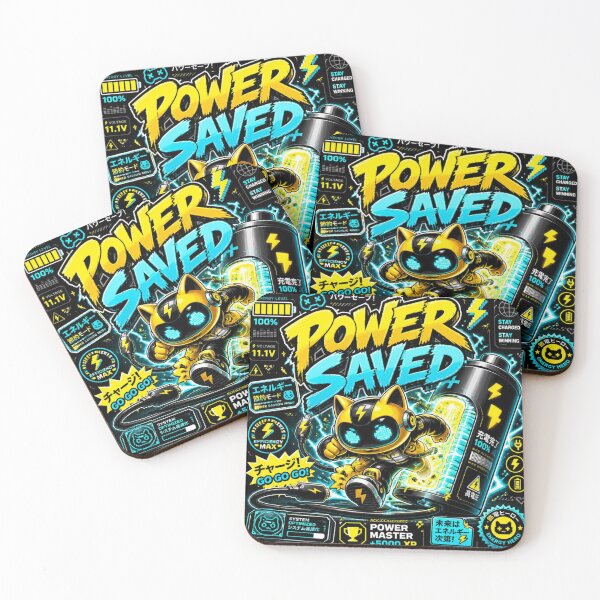 Item preview, POWER SAVED – Cyber Gamer Energy Sticker | Neon Gaming Tech Decal | RGB Arcade Gamer Gift designed and sold by Stylestickers55.