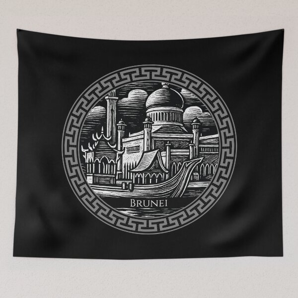 Item preview, Brunei Vintage Woodcut Art designed and sold by Thistle-TShop.
