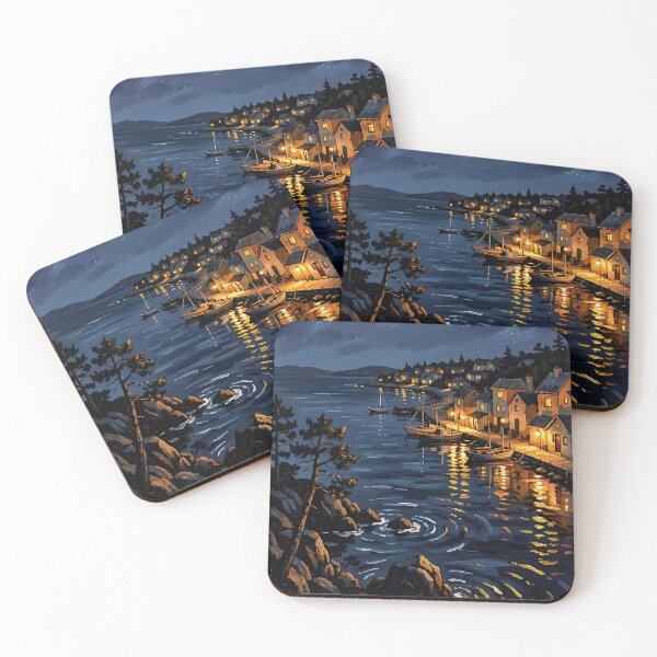 Item preview, Fishing village under the starry sky designed and sold by VoidVeilStudio.