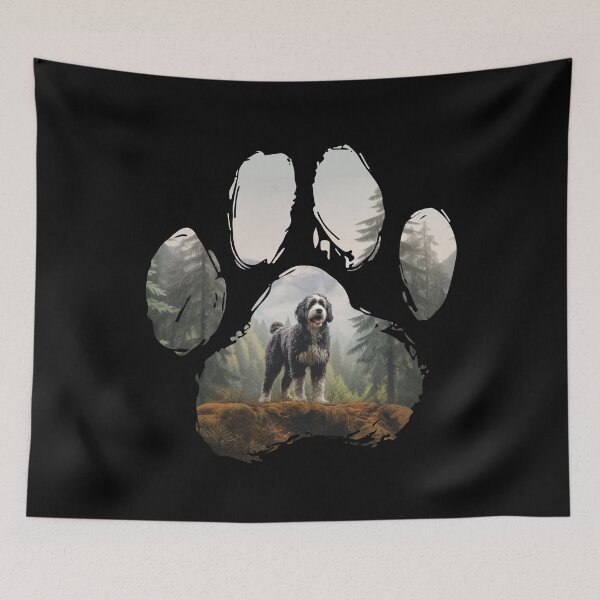Item preview, Funny Bernedoodle Paw Foggy Mountain Tree Mom Dad Kids designed and sold by rafaeltto.