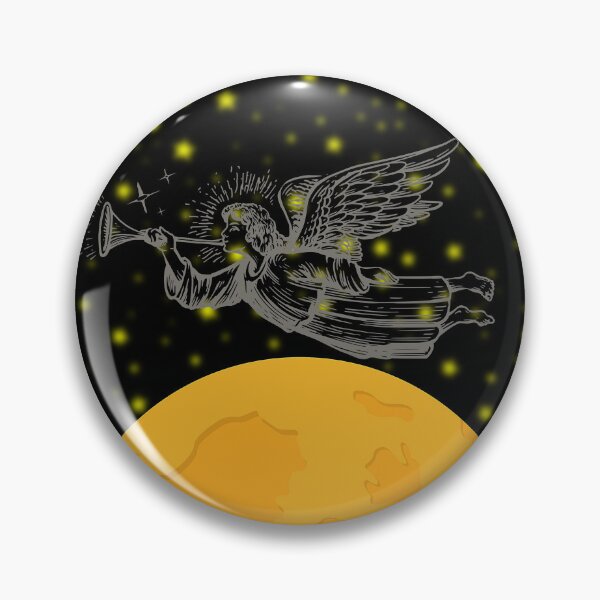 Item preview, Gothic Angel Blowing Trumpet Over Moon designed and sold by FahdSpaceArt.