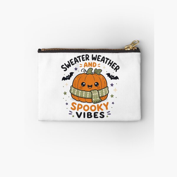 Item preview, Sweater Weather And Spooky Vibes Cute Funny Halloween Pumpkin Gift designed and sold by journeyengine.