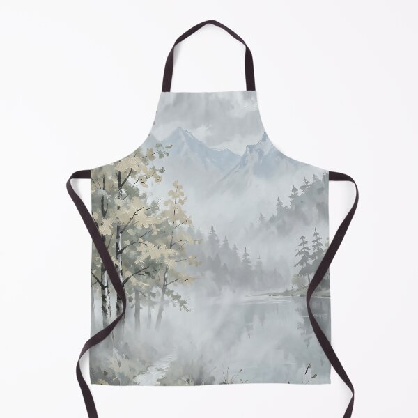 Item preview, Mysterious misty lake in the mountain forest designed and sold by VoidVeilStudio.