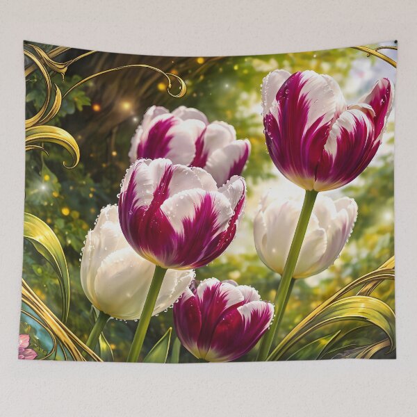 Item preview, Floral Enchantment with Tulips designed and sold by cuprum.