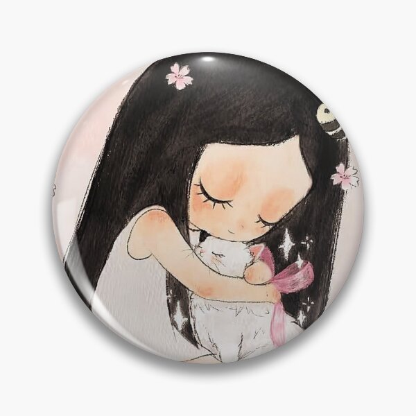 Item preview, Aesthetic pink girl with cat designed and sold by giaalxo.