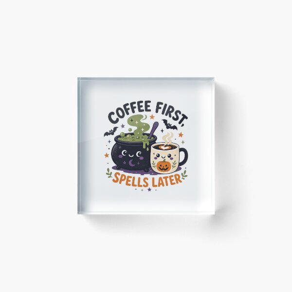 Item preview, Coffee First Spells Later Cute Funny Halloween Witch Cauldron Gift designed and sold by journeyengine.