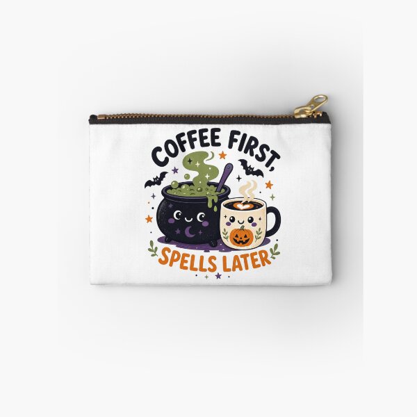 Item preview, Coffee First Spells Later Cute Funny Halloween Witch Cauldron Gift designed and sold by journeyengine.