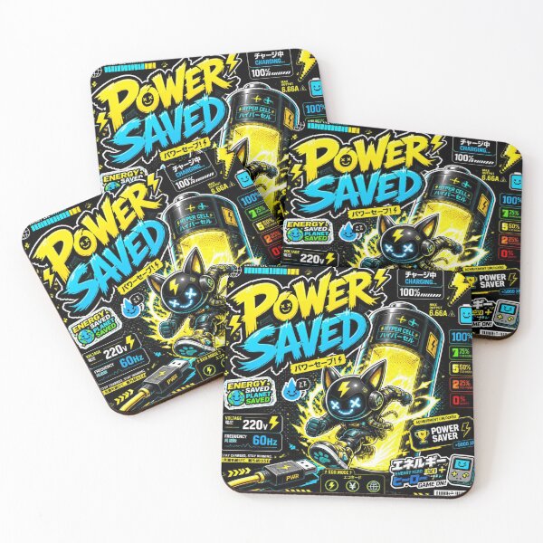 Item preview, POWER SAVED | Futuristic Gamer Sticker | Cyberpunk Gaming Decal | RGB Tech Aesthetic designed and sold by Stylestickers55.
