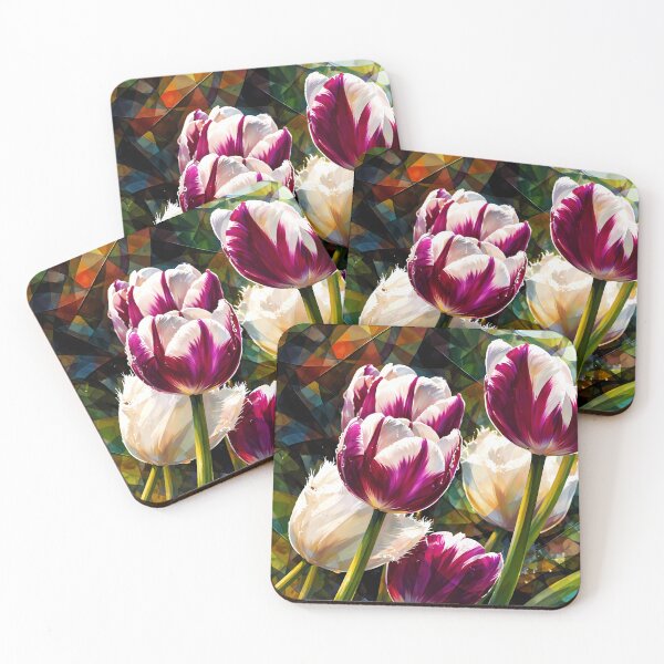 Item preview, Colorful Tulips in Geometric Style designed and sold by cuprum.