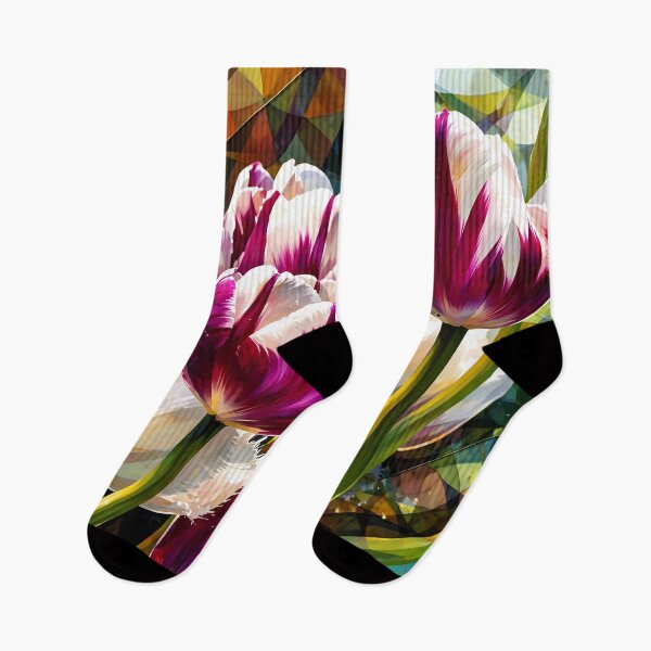 Item preview, Colorful Tulips in Geometric Style designed and sold by cuprum.