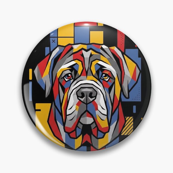 Artikelvorschau, Lustige neapolitanische Dogge, bunte Blöcke, geometrische Kunst, Mama, Papa, Kinder entworfen und verkauft von FurryHavenPH.
