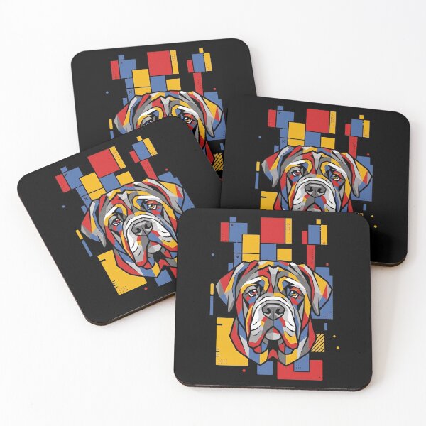 Item preview, Funny Neapolitan Mastiff Colorful Blocks Geometric Art Mom Dad Kids designed and sold by FurryHavenPH.