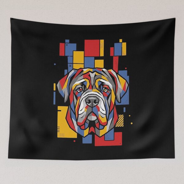 Item preview, Funny Neapolitan Mastiff Colorful Blocks Geometric Art Mom Dad Kids designed and sold by FurryHavenPH.