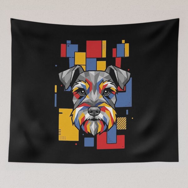 Item preview, Funny Miniature Schnauzer Colorful Blocks Geometric Art Mom Dad Kids designed and sold by FurryHavenPH.