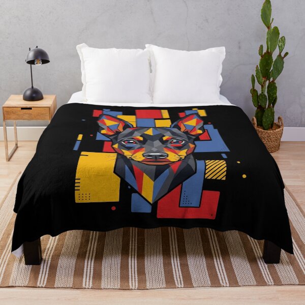 Item preview, Funny Miniature Pinscher Colorful Blocks Geometric Art Mom Dad Kids designed and sold by FurryHavenPH.